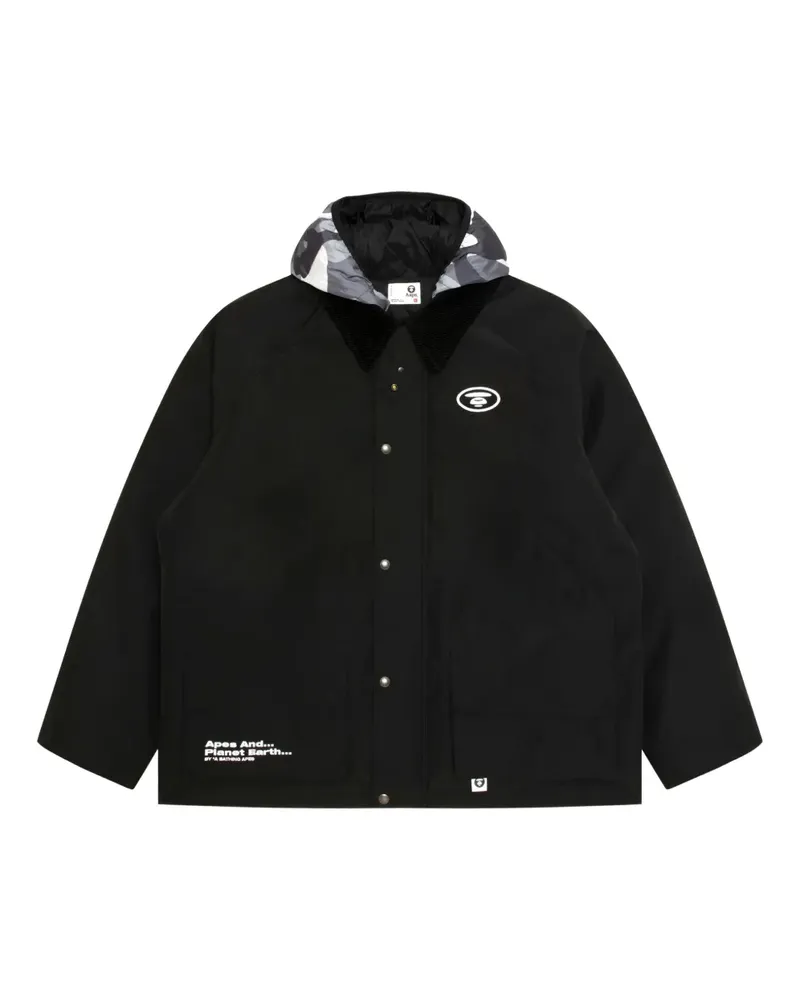 BAPE Kapuzenjacke mit Camouflagemuster - Schwarz Schwarz