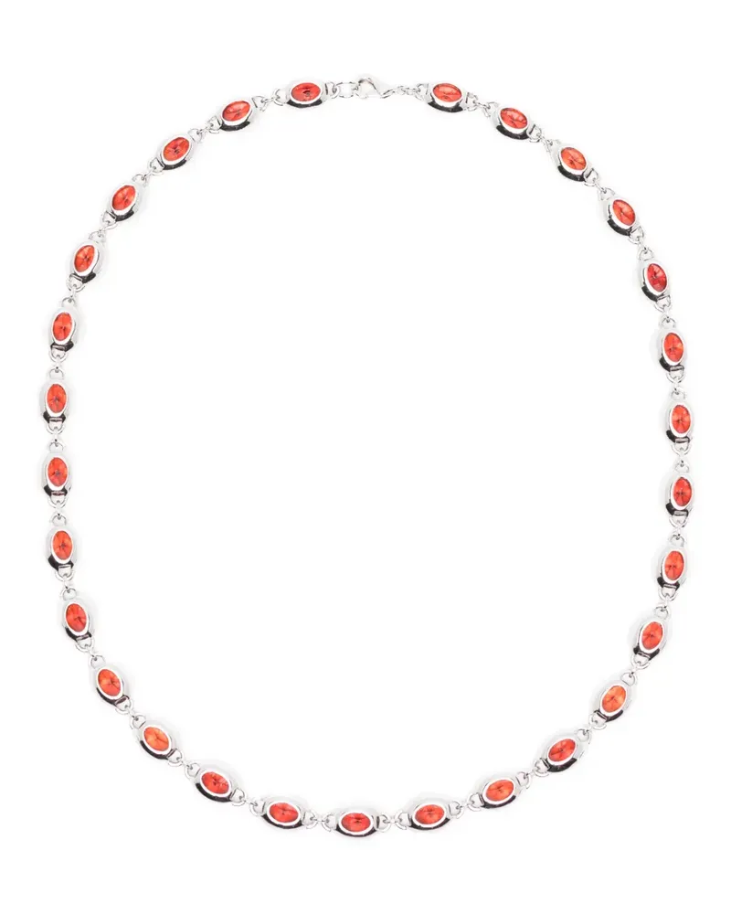 DARKAI oval-stone necklace - Silber Silber