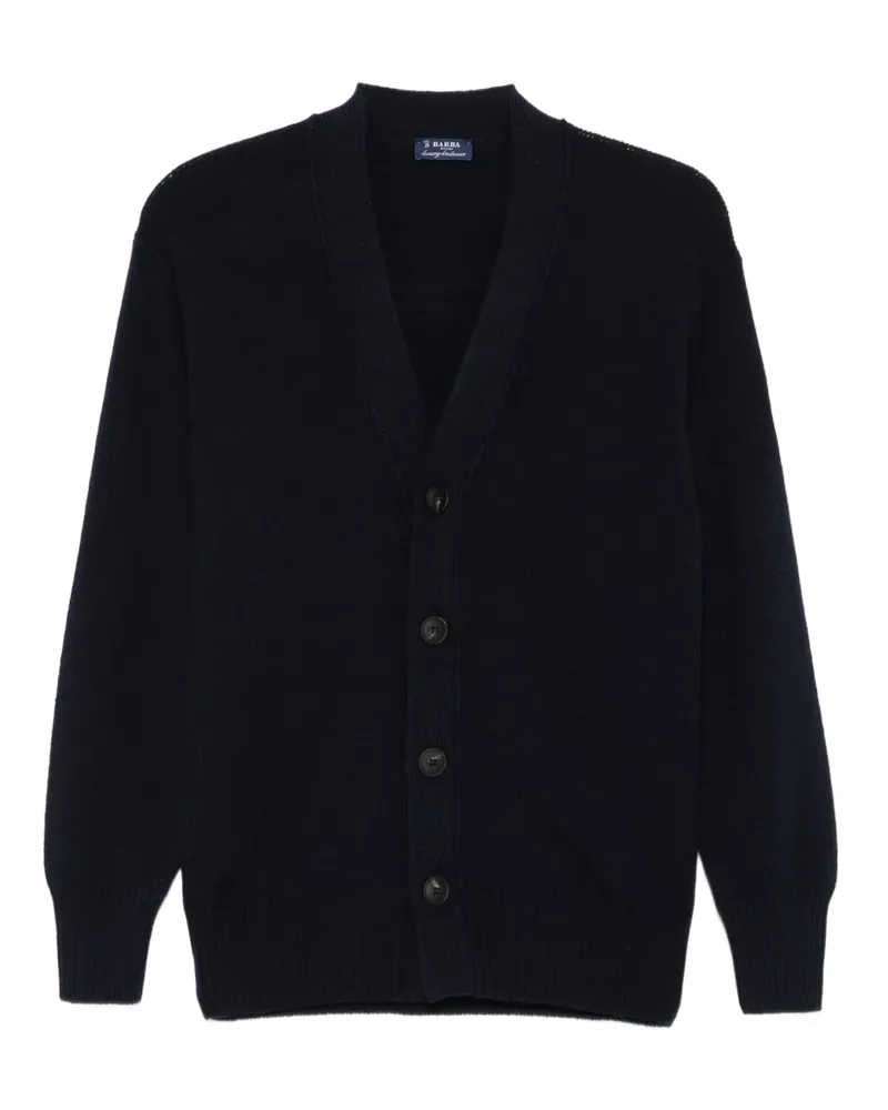 BARBA Cardigan aus Schurwolle - Blau Blau