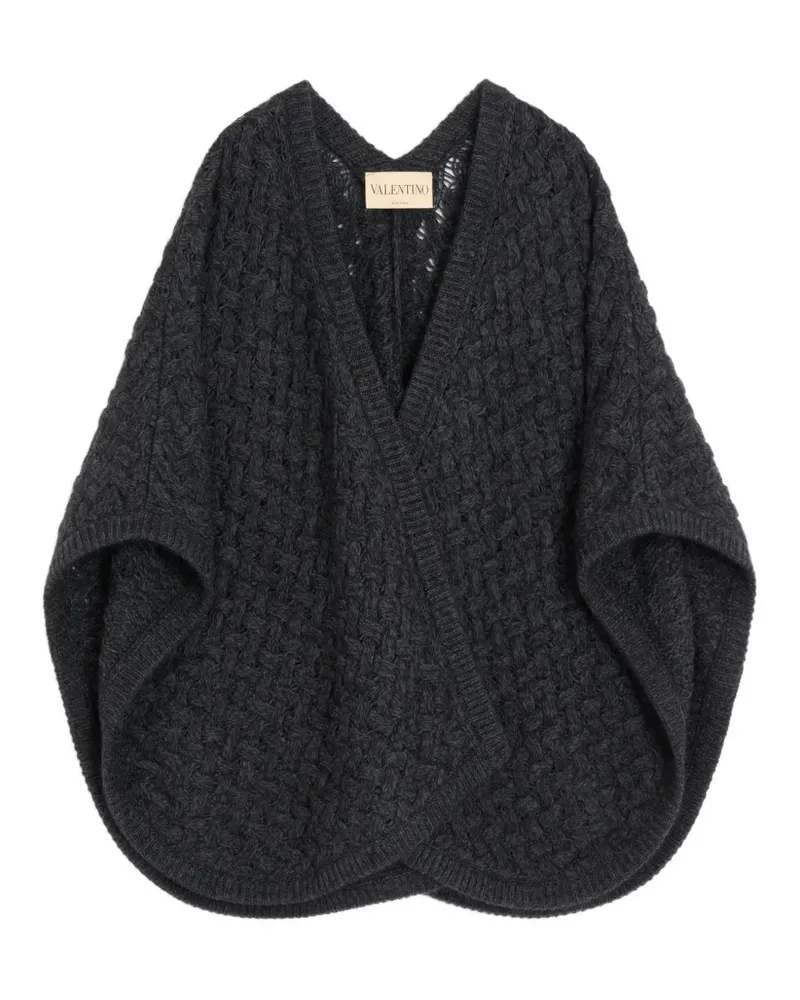 Valentino Garavani Poncho aus Wolle und Mohär - Grau Grau