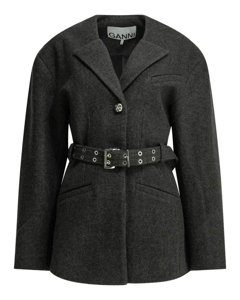 Ganni Jacke aus grauer Wolle Grau