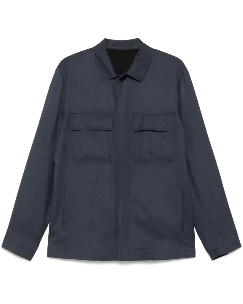 LARDINI Hemd aus Twill - Blau Blau