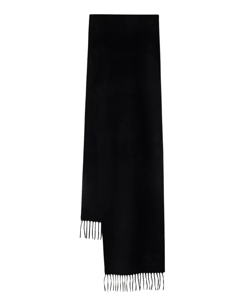 Max Mara Schal mit Logo-Stickerei - Schwarz Schwarz