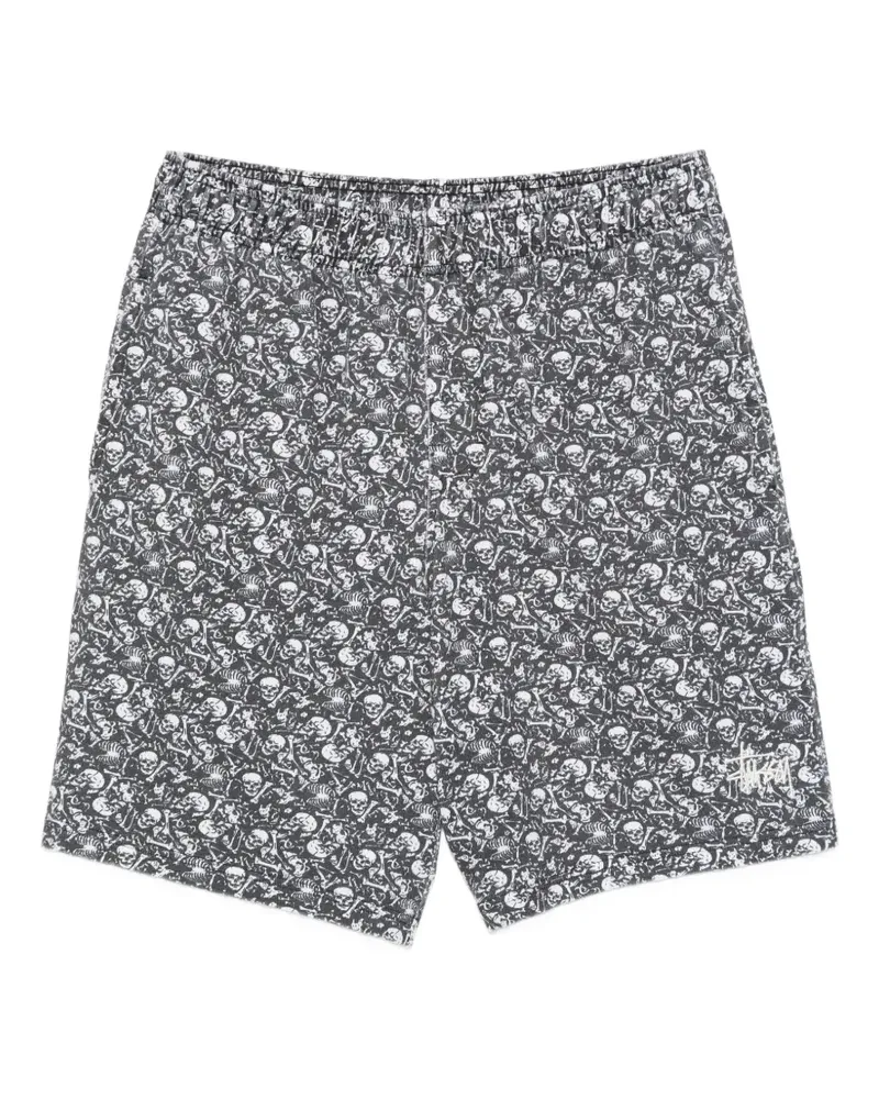 Stüssy skull-print shorts - Schwarz Schwarz