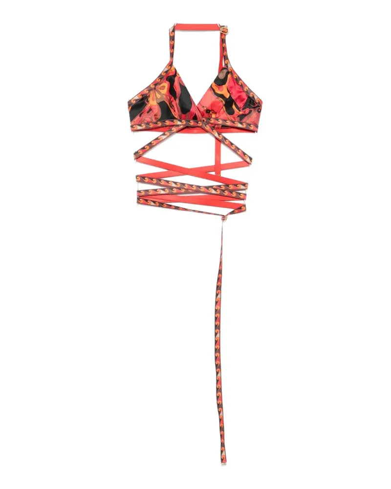 Emilio Pucci Iride-print wrap-around bra - Rot Rot