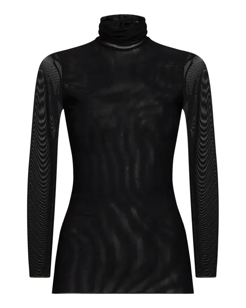 Blanca turtleneck sheer-finish long-sleeve top - Schwarz Schwarz