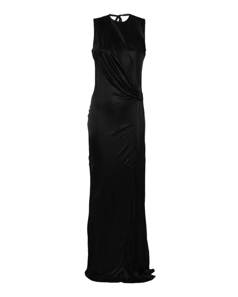 Elisabetta Franchi draped-detail maxi dress - Schwarz Schwarz