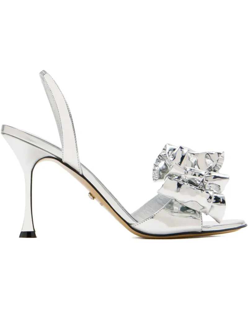 Mach & Mach 95mm Le Cadeau ruffle-bow sandals - Silber Silber
