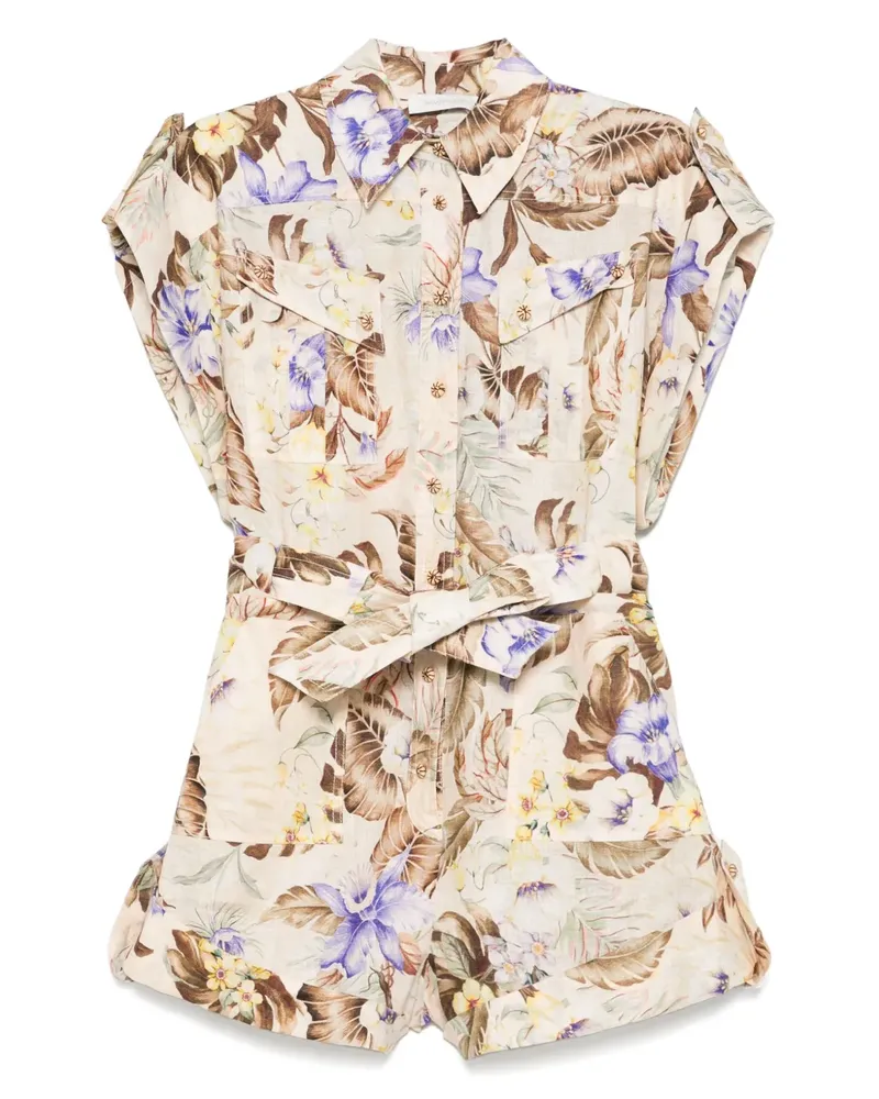 Zimmermann Coco Playsuit - Nude Nude