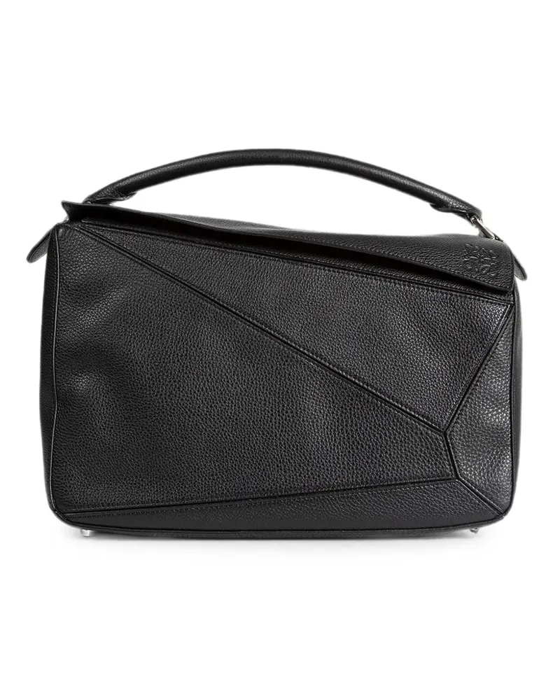 Loewe large Puzzle bag in supple grained calfskin - Schwarz Schwarz