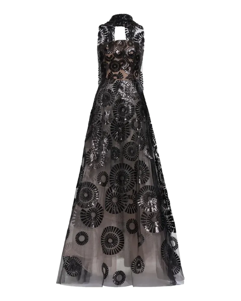 Elie Saab sequin-embroidered gown maxi dress - Schwarz Schwarz