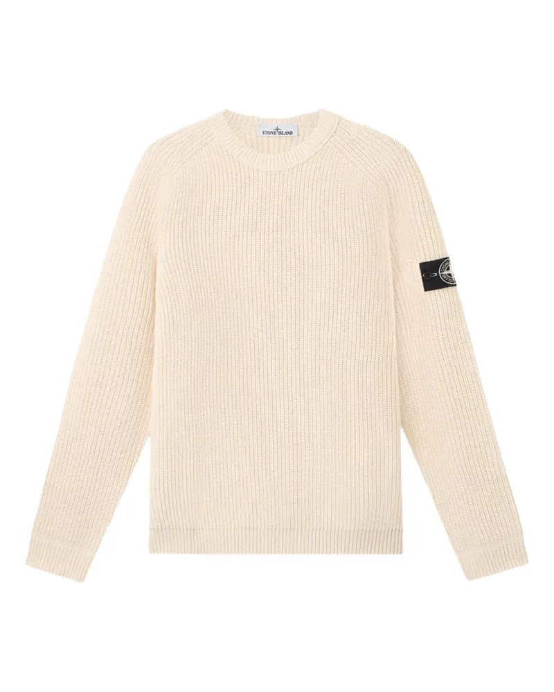 Stone Island Gerippter Pullover mit Kompass-Patch - Nude Nude