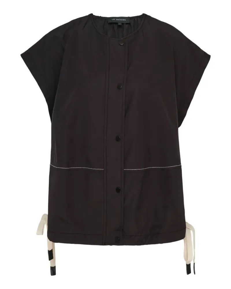 Lee Mathews contrast-stitch drawstring top - Schwarz Schwarz