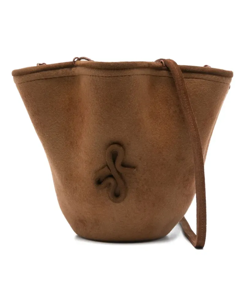 RUSLAN BAGINSKIY Wildleder-Beuteltasche mit Falten - Braun Braun