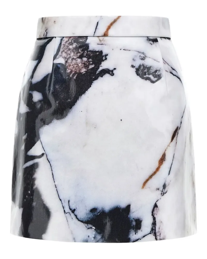 Roberto Cavalli Minirock mit Marmor-Print - Weiß Weiß