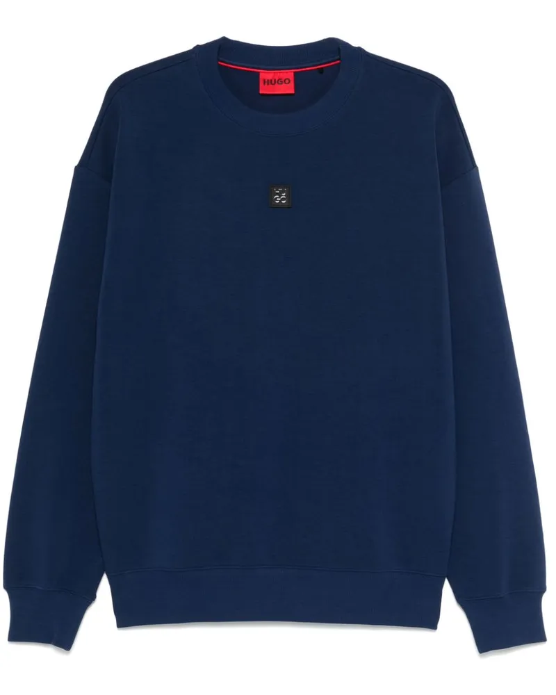 HUGO BOSS Sweatshirt mit Logo-Patch - Blau Blau