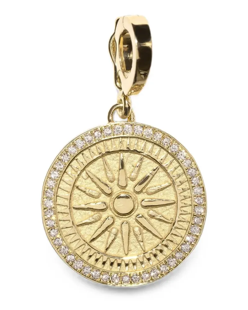 AZLEE latge sunburst diamond charm - Gold Gold