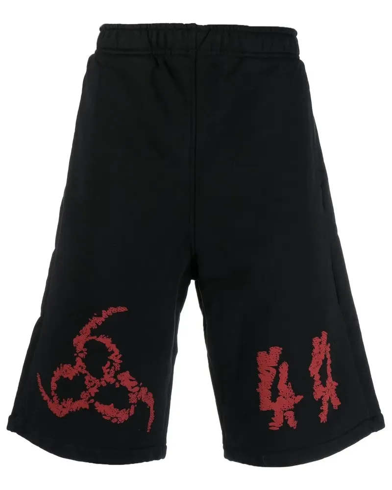44 LABEL GROUP Bermudas mit Logo-Print - Schwarz Schwarz