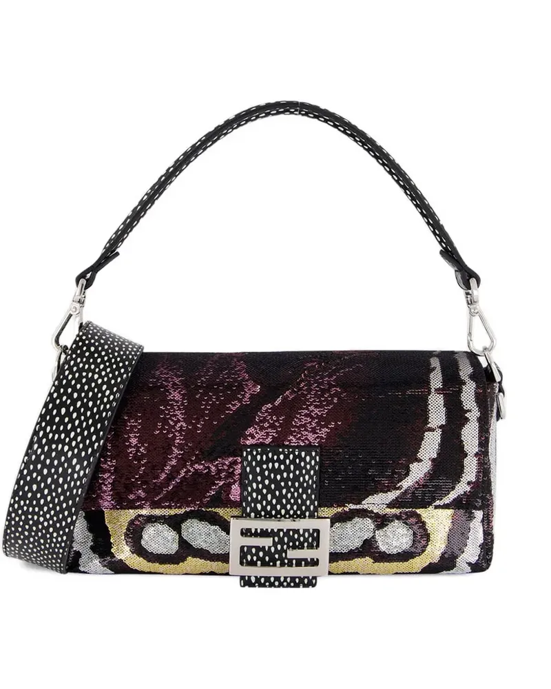 Fendi Baguette sequinned shoulder bag - Schwarz Schwarz