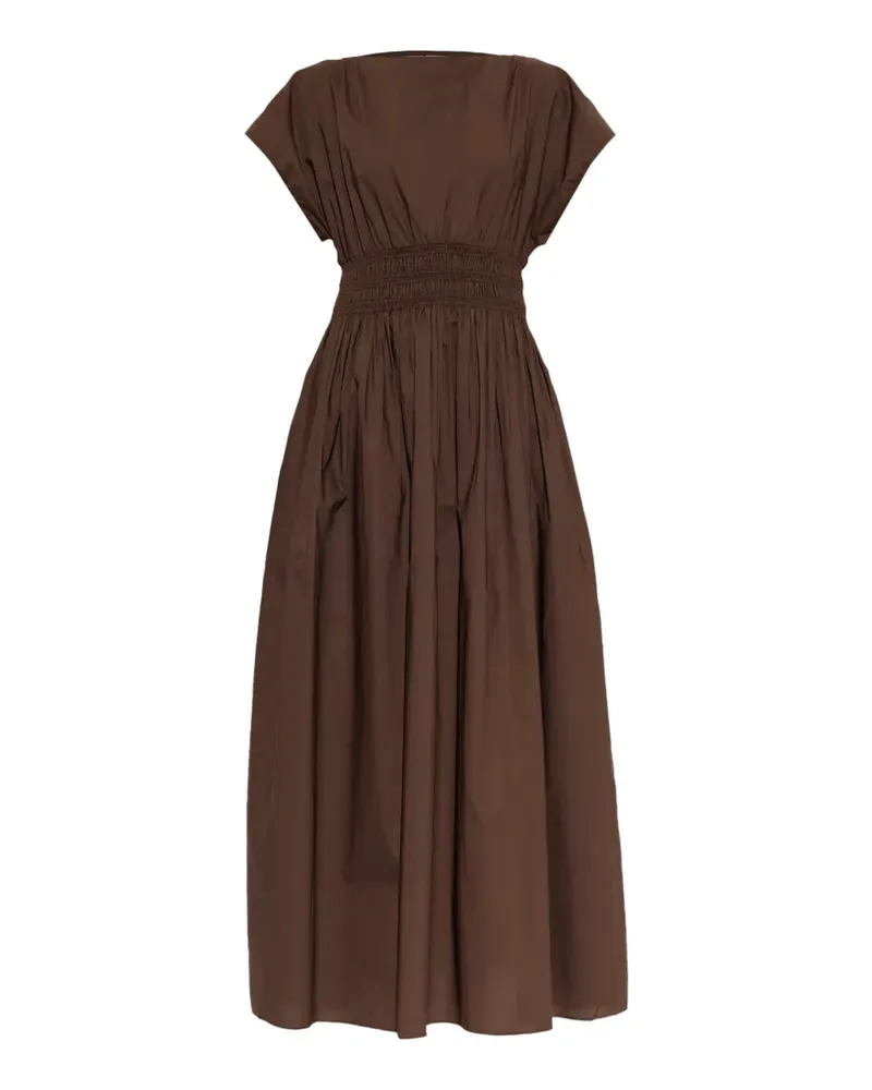 Matteau Midikleid aus Baumwolle mit gesmokter Taille - Braun Braun