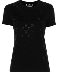 Elisabetta Franchi T-Shirt mit Strass Schwarz