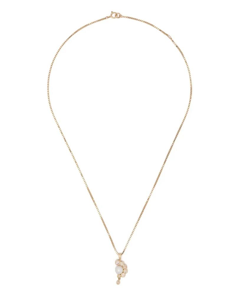 Pascale Monvoisin 9kt Martha Nº2 Gelbgoldhalskette mit Diamanten Gold