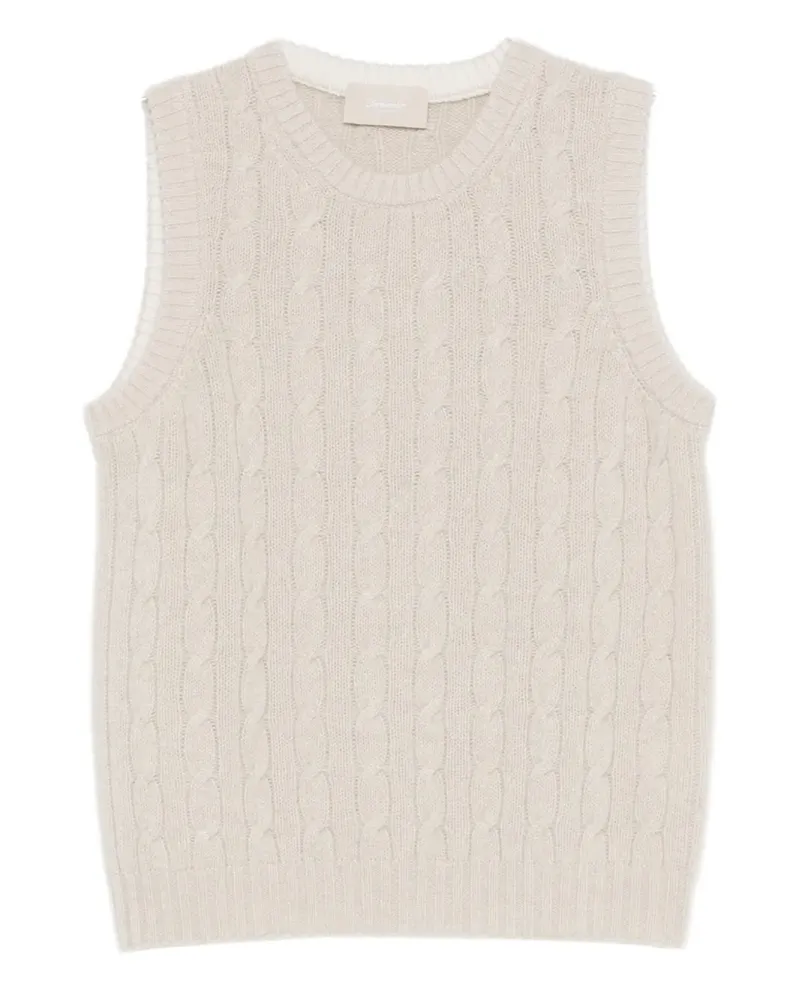 Drumohr  Oberteil mit Zopfmuster - Nude Nude