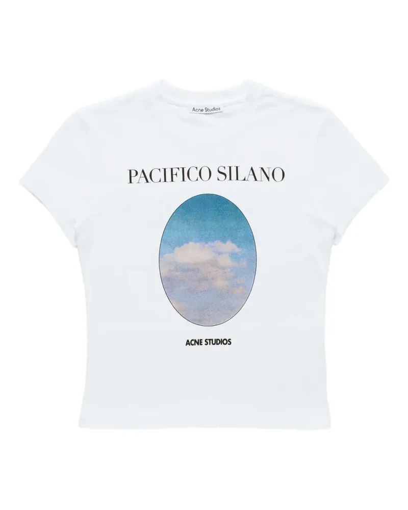 Acne Studios T-Shirt mit Logo-Print - Blau Blau