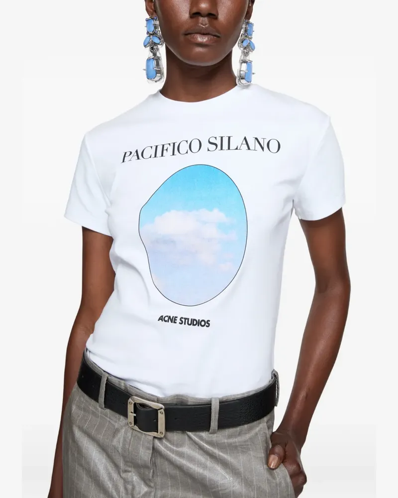 Acne Studios T-Shirt mit Logo-Print - Blau Blau