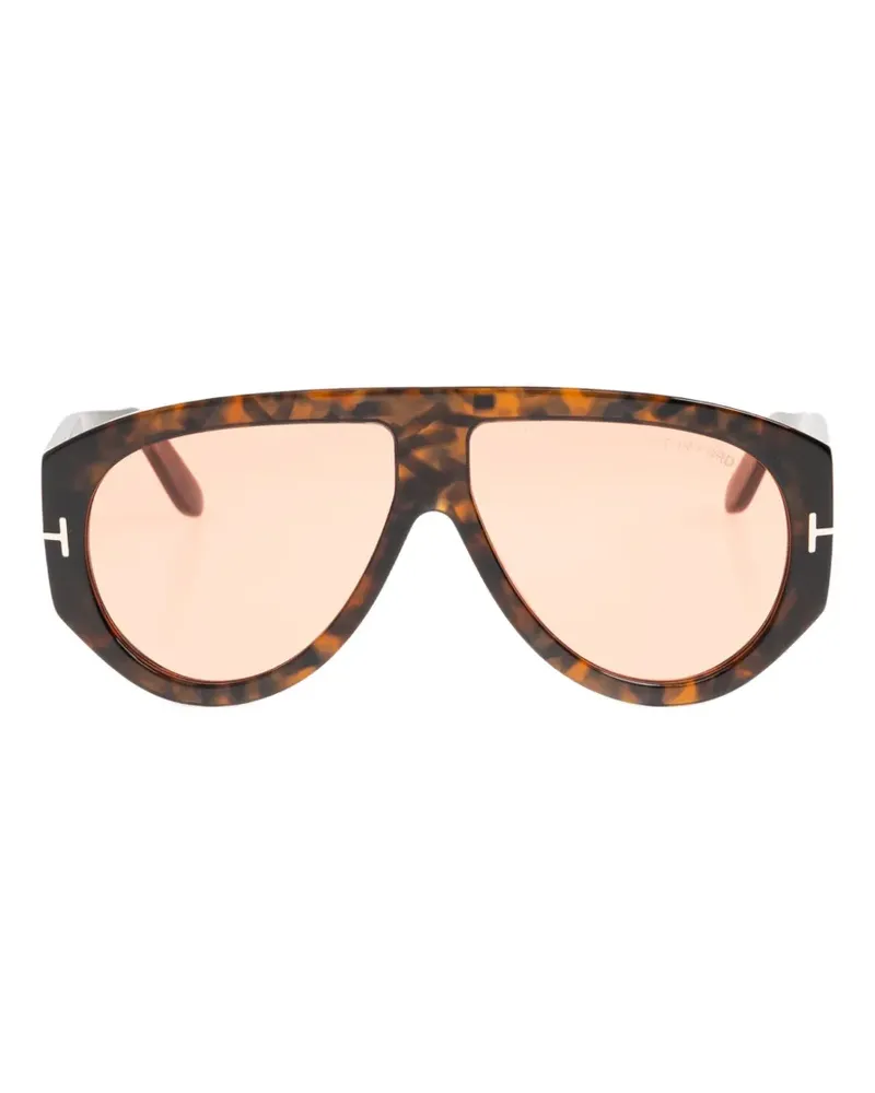 Tom Ford Bronson tortoiseshell-effect pilot sunglasses - Braun Braun