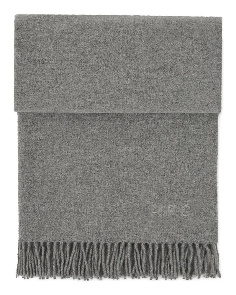 A.P.C. Schal mit Fransen - Grau Grau