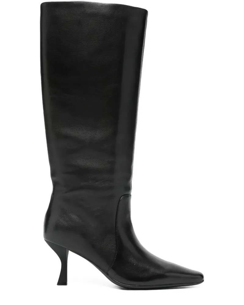 MARC ELLIS Spitze Stiefel mit Design-Absatz 70mm - Schwarz Schwarz