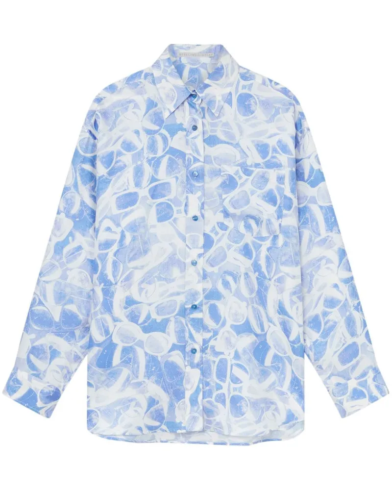 Stella McCartney Hemd mit Sonnenbrillen-Print - Blau Blau