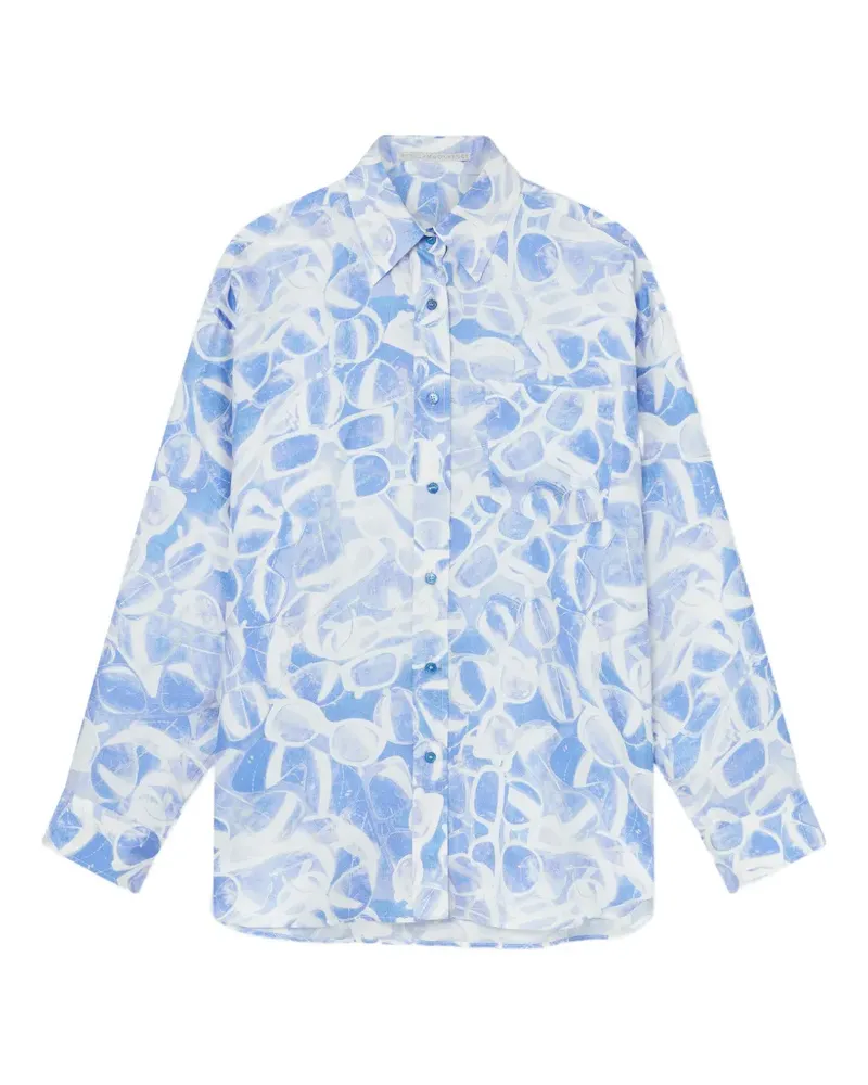 Stella McCartney Hemd mit Sonnenbrillen-Print - Blau Blau
