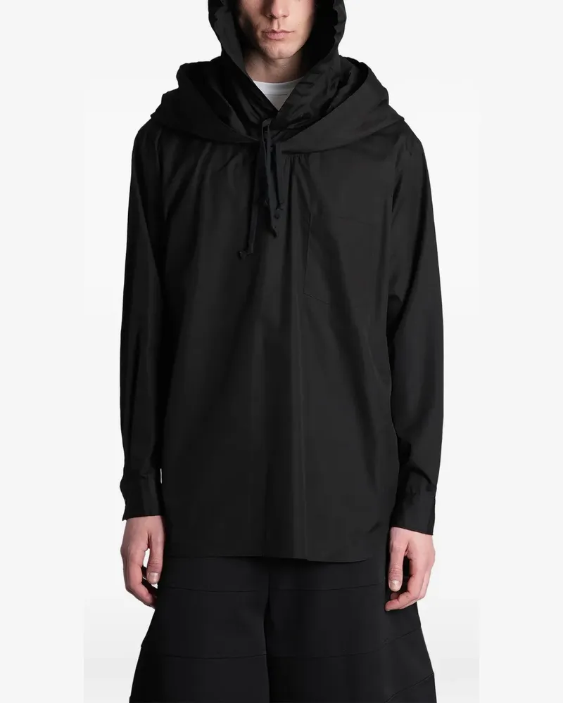 Comme des Garçons drawstring hooded shirt - Schwarz Schwarz