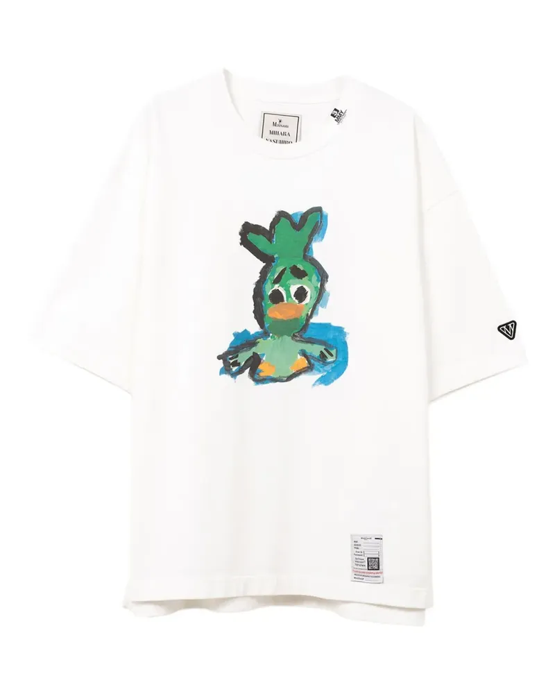 MIHARAYASUHIRO Leon T-Shirt mit Enten-Print - Weiß Weiß