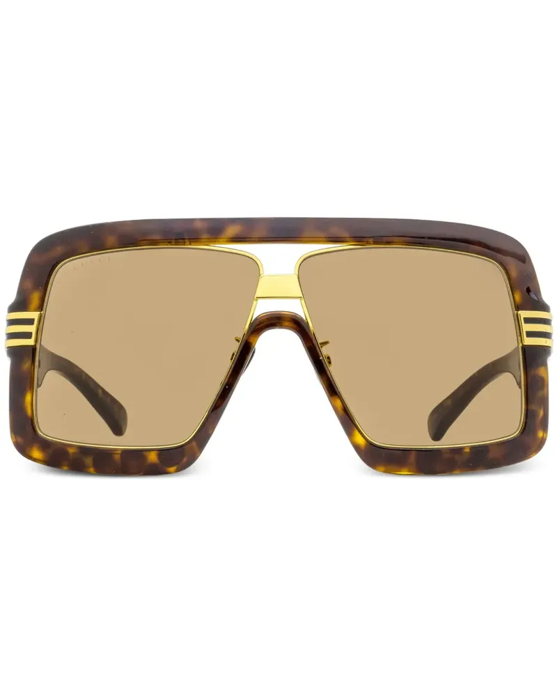 Gucci Sonnenbrille mit Oversized-Gestell - Braun Braun
