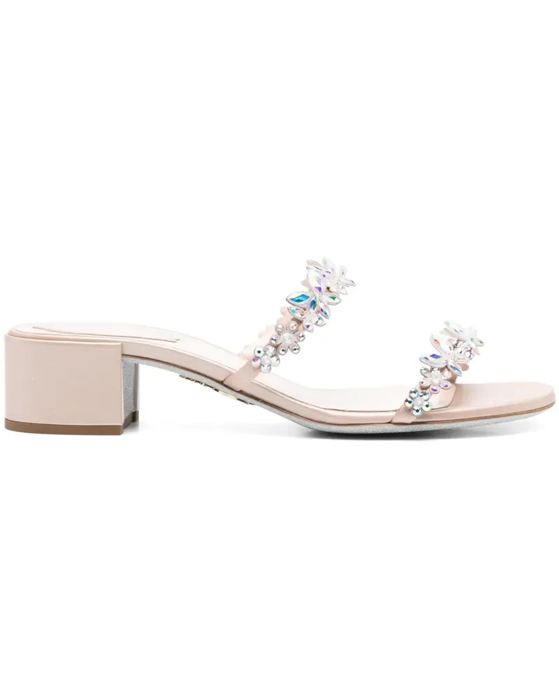 René Caovilla Mules mit Schmetterling 40mm - Nude Nude