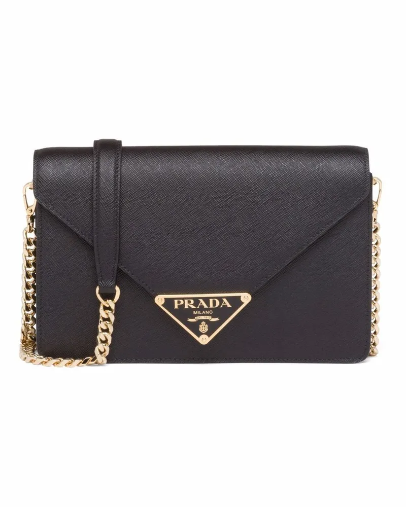 Prada Umhängetasche mit Logo - Schwarz Schwarz