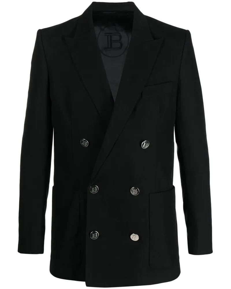 Balmain Doppelreihiges Sakko - Schwarz Schwarz