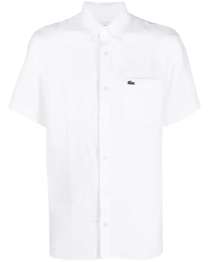 Lacoste Hemd mit Logo-Stickerei - Weiß Weiß