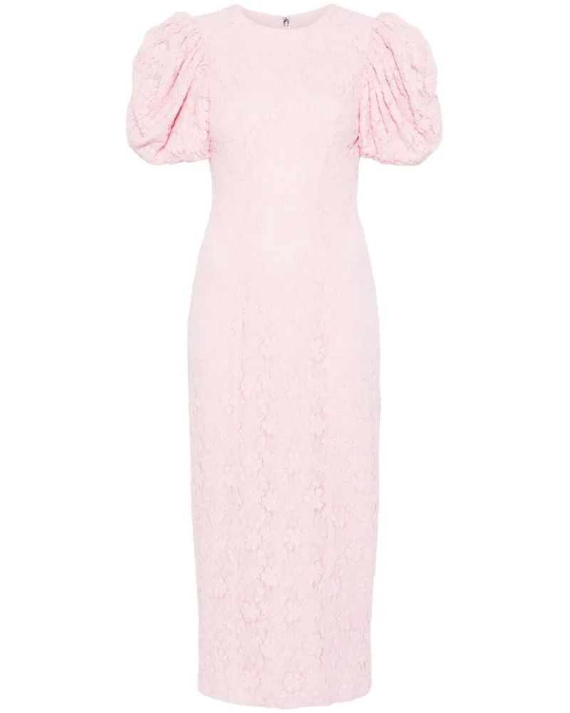 ROTATE Birger Christensen Midikleid mit Spitze - Rosa Rosa