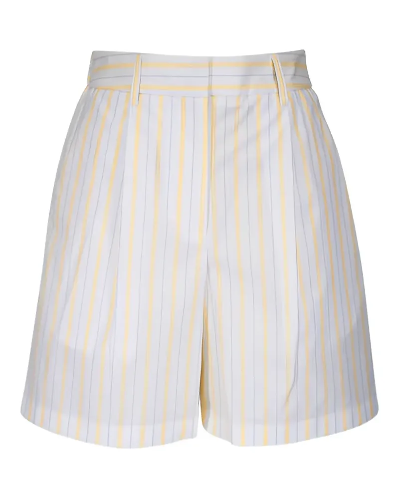 TWP striped pleated shorts - Weiß Weiß