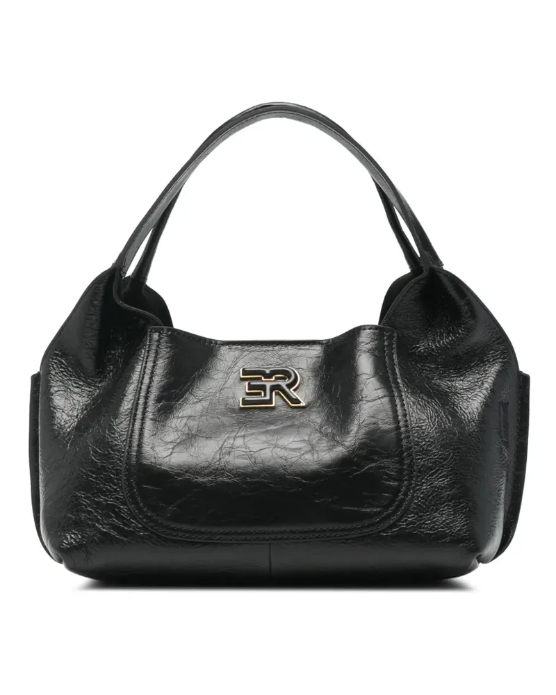 Ermanno Scervino logo-plaque leather tote bag - Schwarz Schwarz