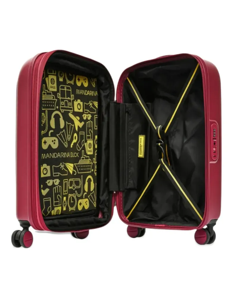 Mandarina Duck Logoduck ribbed trolley suitcase - Rot Rot