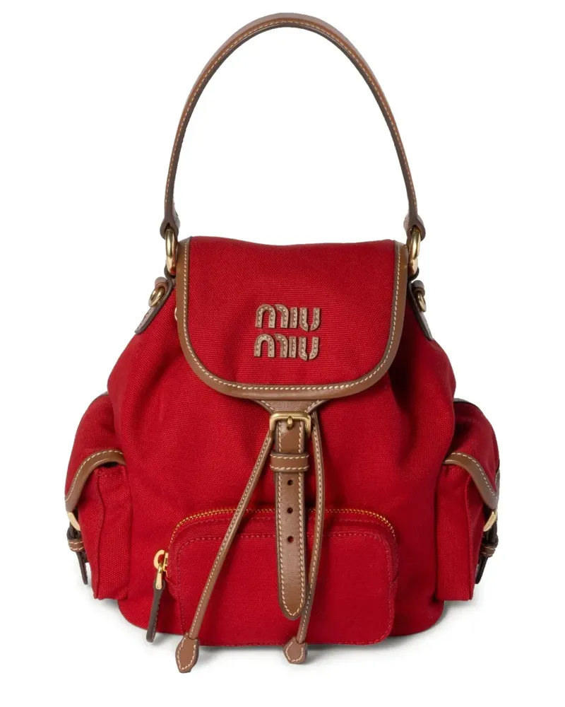 Miu Miu Rucksack mit Logo - Rot Rot