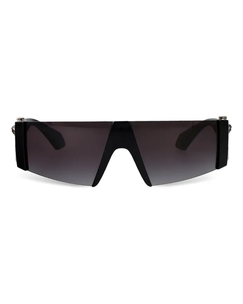 Versace Medusa Mask Sonnenbrille mit geometrischem Gestell - Schwarz Schwarz