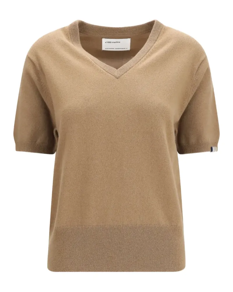 extreme cashmere N°490 Martina Pullover mit V-Ausschnitt - Braun Braun