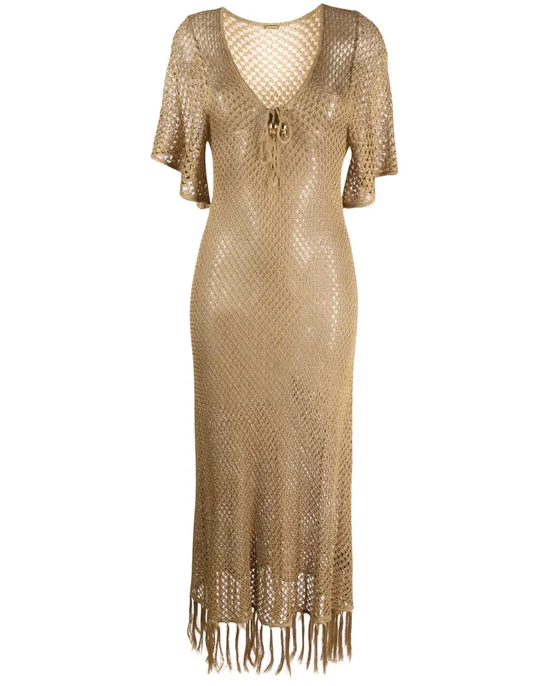 Dodo Bar Or Midikleid mit Fransen - Gold Gold