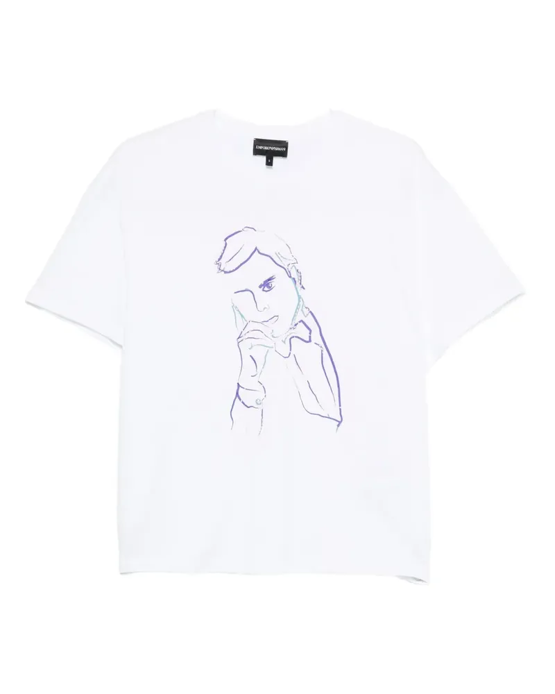 Emporio Armani T-Shirt mit grafischem Print - Weiß Weiß